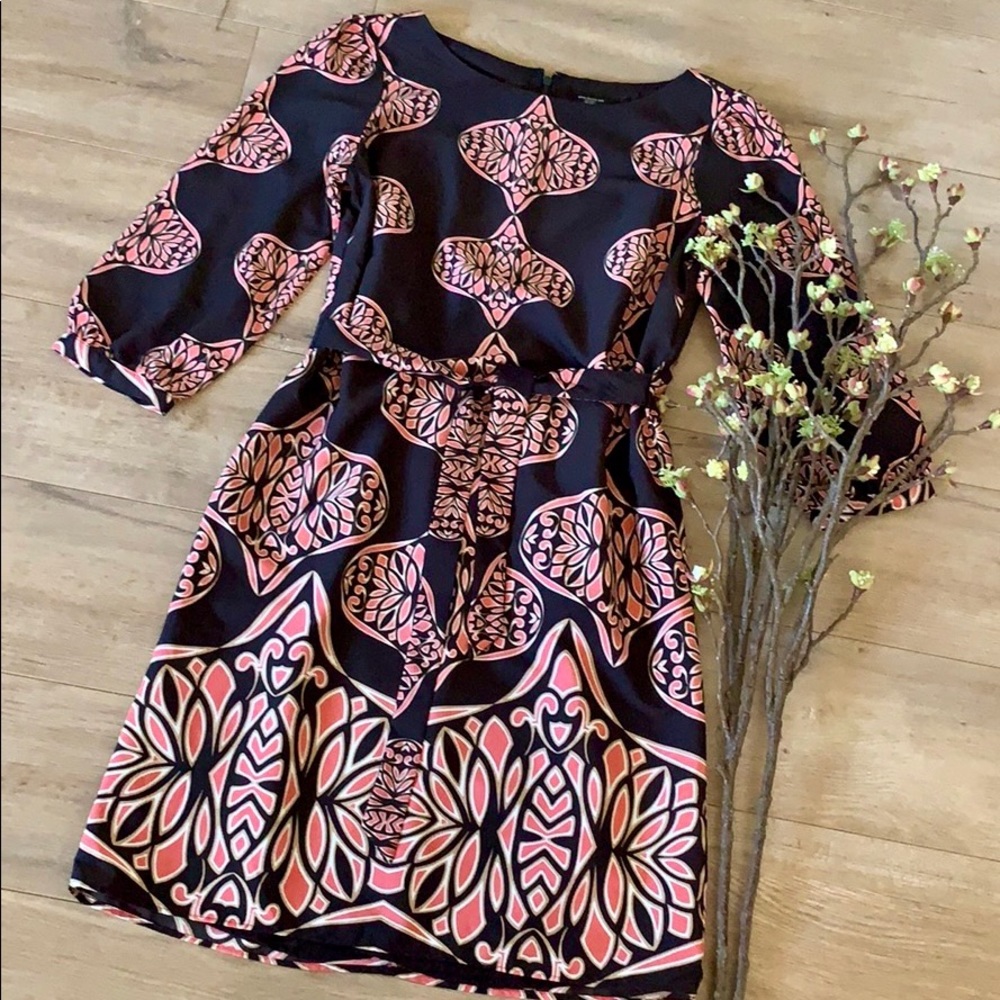 Ann Taylor Shift Dress With Waist Tie